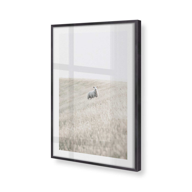 Serene Sheep Pasture, Cadre en zinc patiné, H 17,25 po x l 13,25 po x P 1,25 po