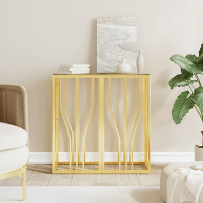 Aiven 70cm Glass Top Console Table