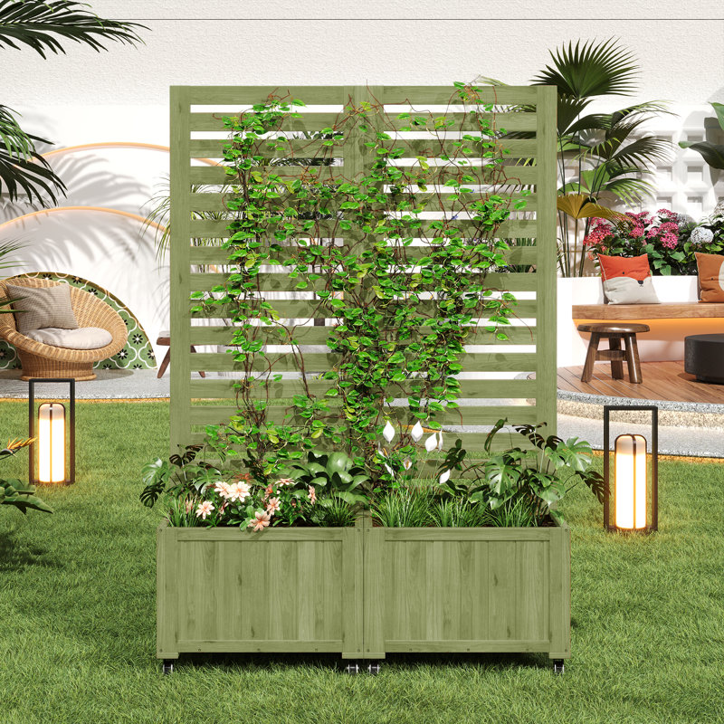 Wood Planter Box, Green