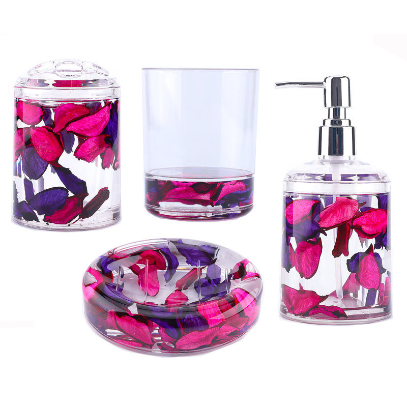 Ensemble d'accessoires de salle de bain en acrylique 3 pièces 3D liquide