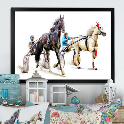 «Horse Race concurrence Derby Trotter», reproduction sur toile flottante