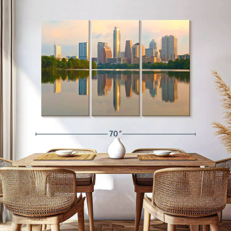 Austin Skyline Reflection, 20" H x 33" W