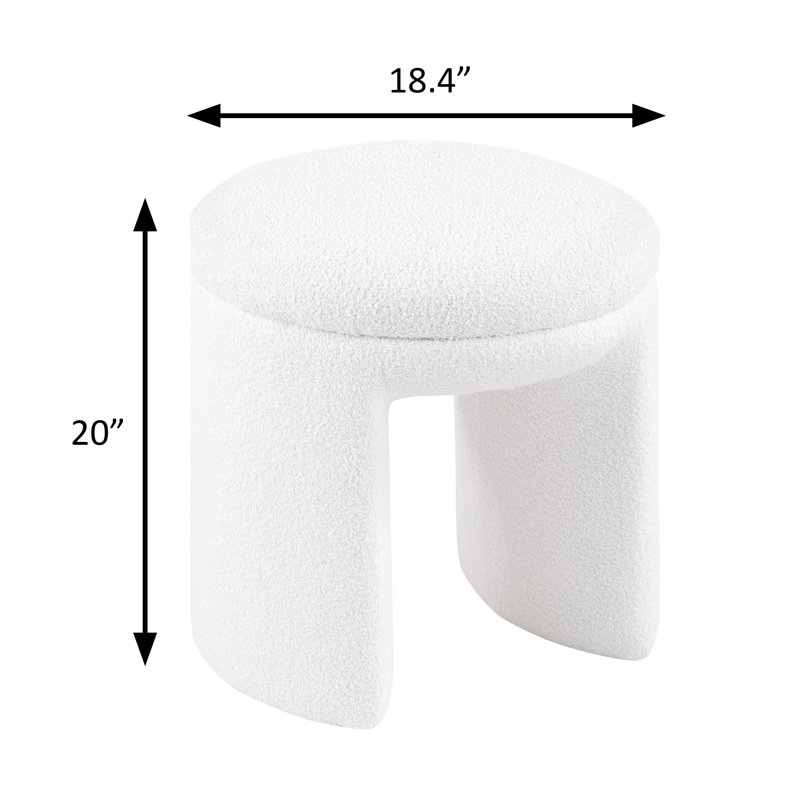 Tabouret contemporain l 18,4 po, beige, Beige