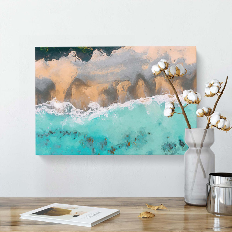 New Zealand Beach In Abstract - Wrapped Canvas Painting, 50cm H x 76cm W x 3cm D