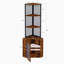 Armoire de rangement sur pied autoportante avec portes, tablettes à plusieurs niveaux et porte-verres à vin