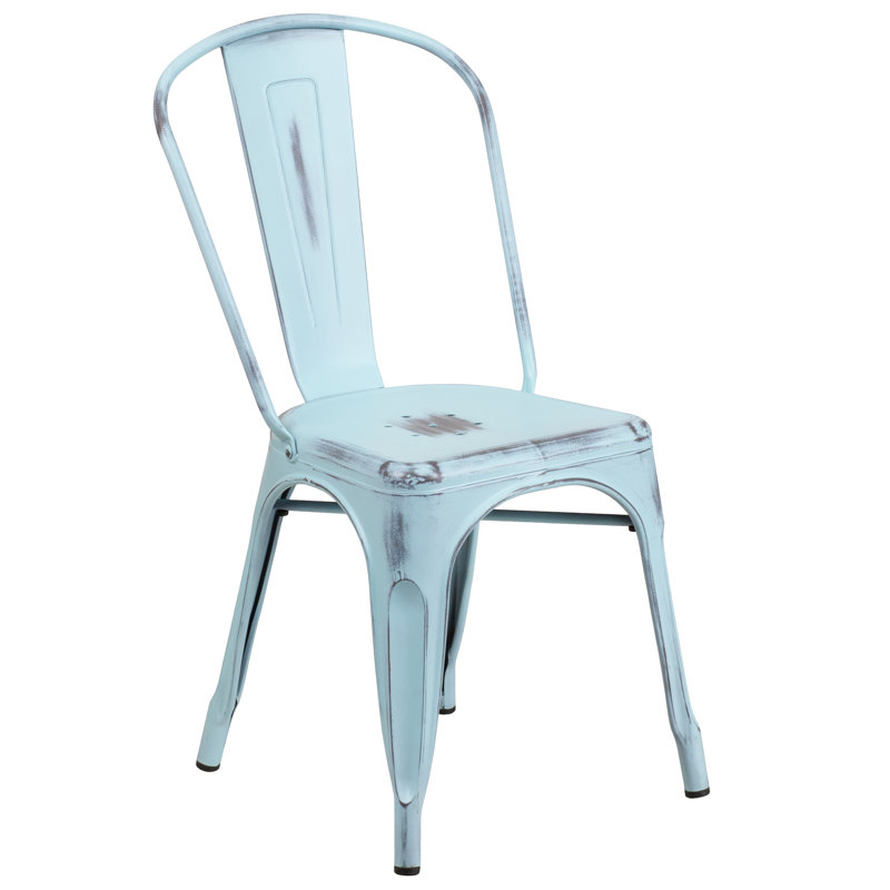 Chaise empilable Dickens, Bleu-vert vieilli