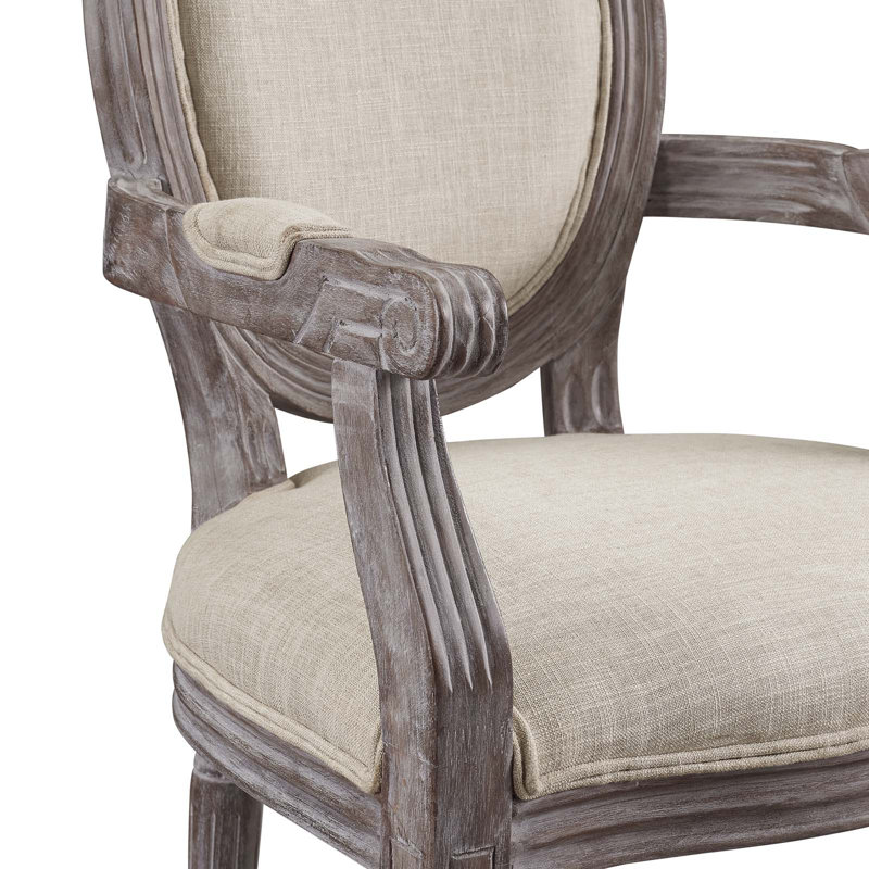 Fauteuil de salle à manger Emanate, Mélange de polyester beige, 1