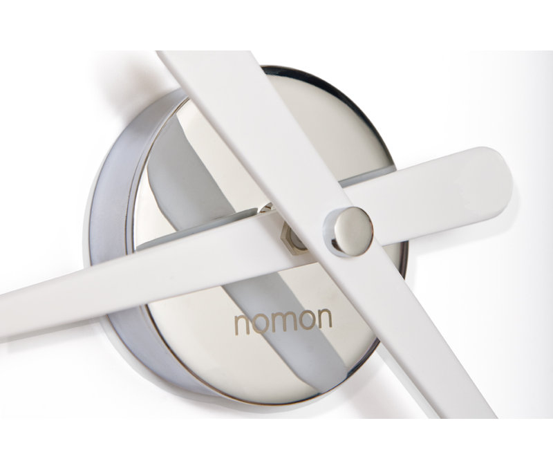 Rodón Mini L Metal Analog Wall Clock, Chromed Brass