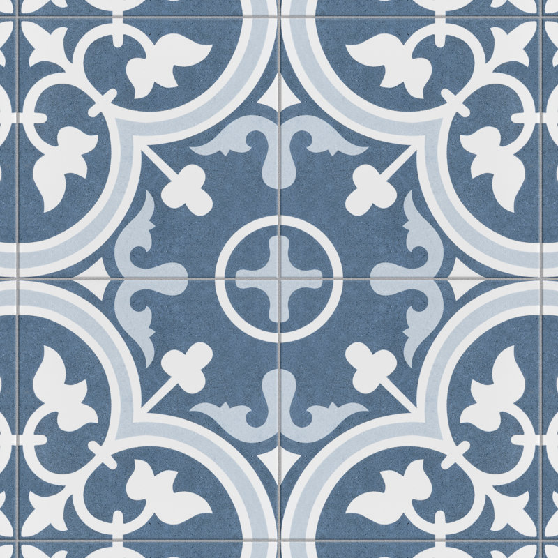 Arte Clover 10" X 10" Porcelain Patterned Wall & Floor Tile, Arctic