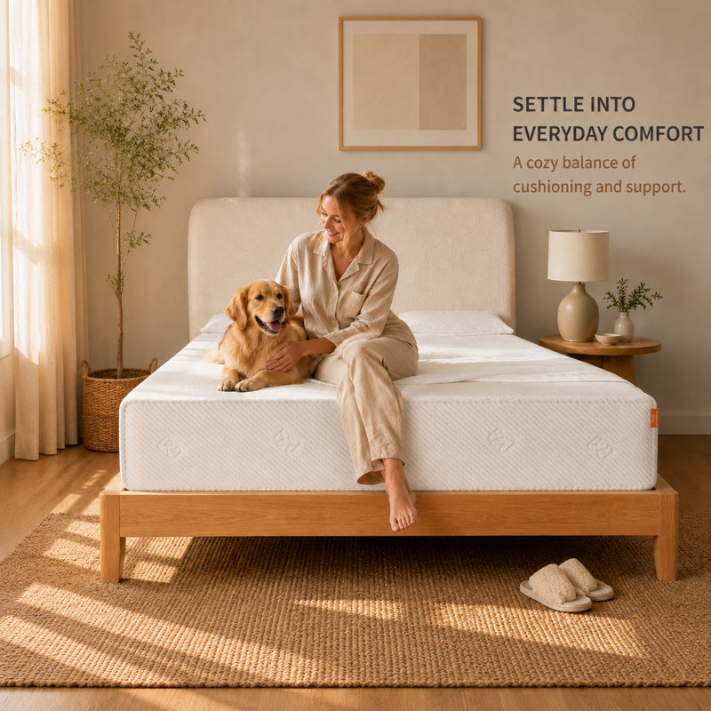 Matelas de 30 cm en mousse à mémoire de forme et gel rafraîchissant – Soutien lombaire et des hanches en 5 zones, soulagement des points de pression | Fermeté moyenne, sans fibre de verre, livrée en boîte
