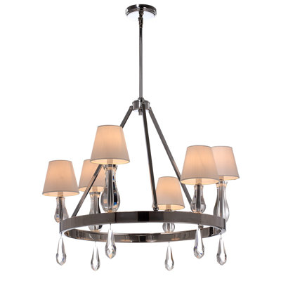 Sophia 6 - Light Dimmable Wagon Wheel Chandelier