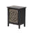 Levera Farmhouse Fully-Assembled 2-Drawer Nightstand, Distressed End Table, Black & Gold