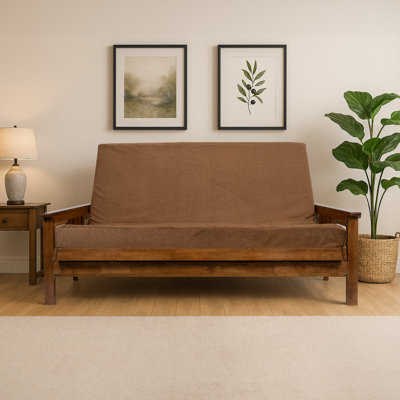 Matelas de futon pleine grandeur à mémoire de forme infusée - Housse amovible lavable, fermeture à glissière robuste, coussin de canapé-lit pliable épais pour chambre d'amis, appartement, dortoir (cadre non inclus)