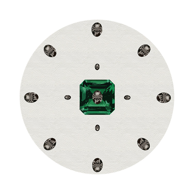 Asscher Vegan Leather Round Pebble Placemat