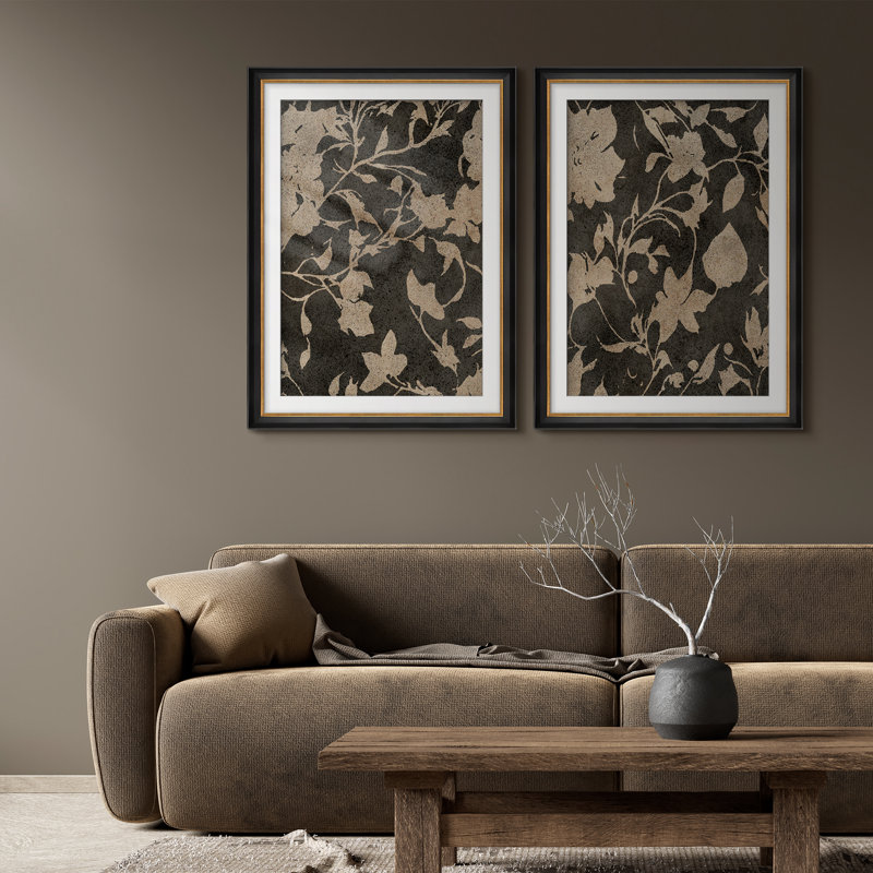 Art mural vintage encadré de qualité supérieure, vintage et antique pour chambre à coucher - 26 po x 36 po avec ensemble de 2