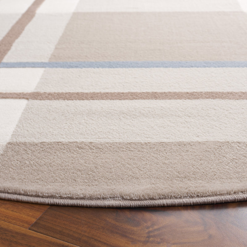 Arainna Performance Plaid Rug, Round 6'7"