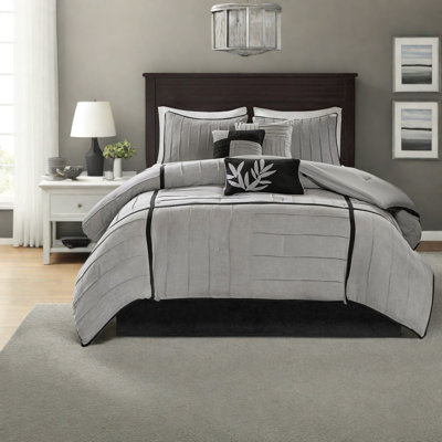 Soft Full Bedding Sets, Faux Suede 7 Piece Modern Comfort For Home