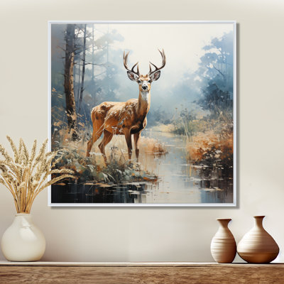 «Animal Deer Misty Morning I», reproduction