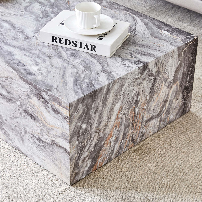 Table basse luxueuse à motif de pierre pour espaces de vie modernes, Grey