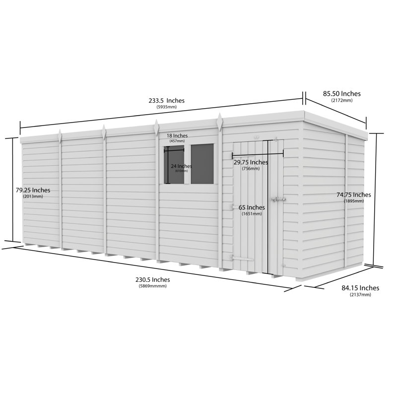 20x7 Pent Composite Shed