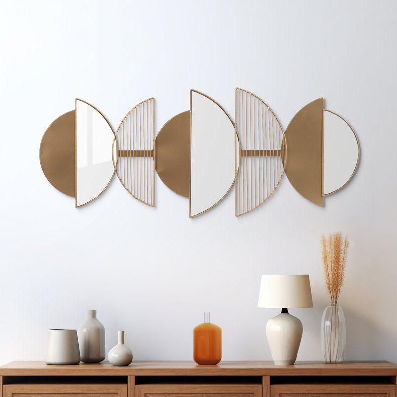 Abstract Shapes Mirrored Wall Décor, Gold