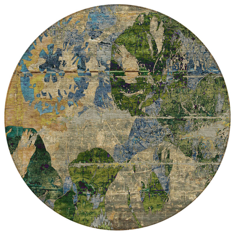 Flara Abstract Indoor / Outdoor Rug, Round 8'