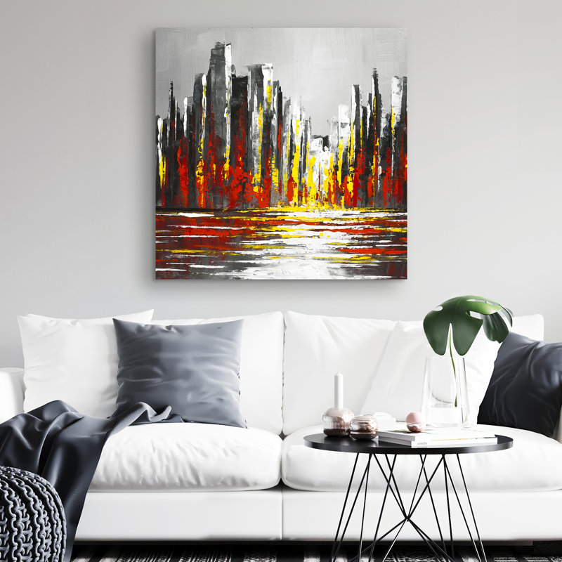 Abstract skyline - 32"x32" art on canvas