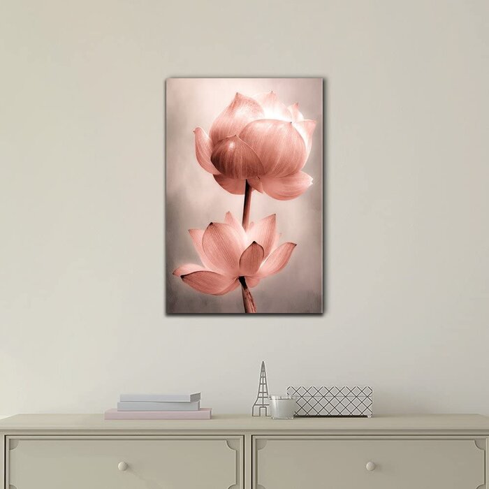 IDEA4WALL Closeup Of Lotus Flower On Canvas Print & Reviews | Wayfair