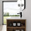 Meuble-lavabo mural de 30 pouces de style minimaliste avec lavabo en résine et tablettes latérales