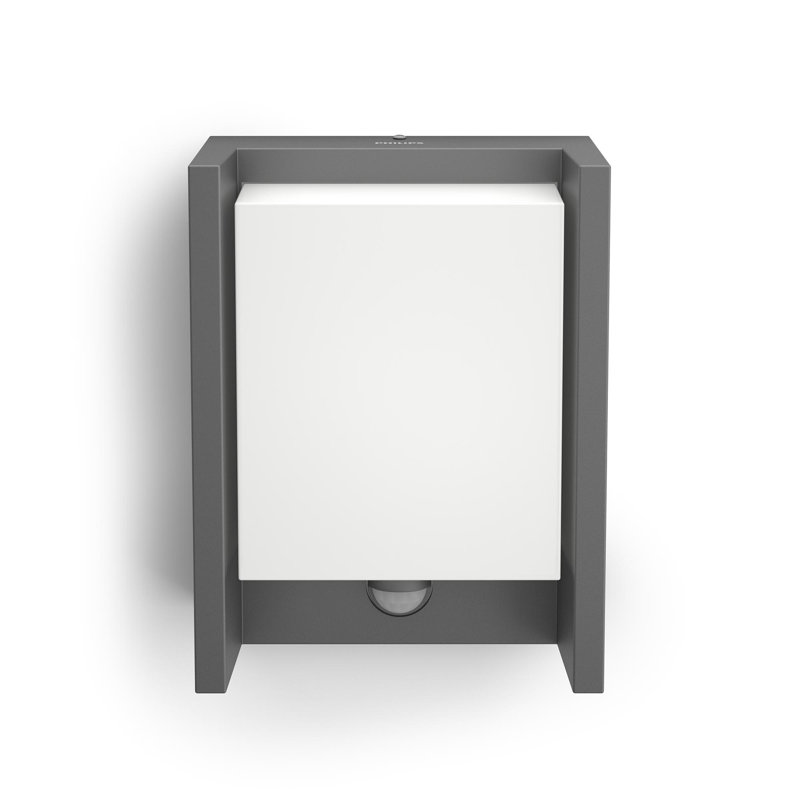 Philips LED Arbour Outdoor Wall Lantern Anthracite with PIR 6W
