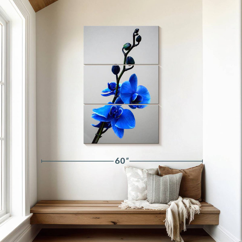 Orchidée bleue Harnek, H 45 po x l 28 po