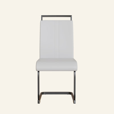 Modern Dining Chairs,PU Faux Leather High Back Upholstered Side Chair With C-Shaped Tube Plating Metal Legs For Dining Room Kitchen Vanity Patio Club by Brayden Studio