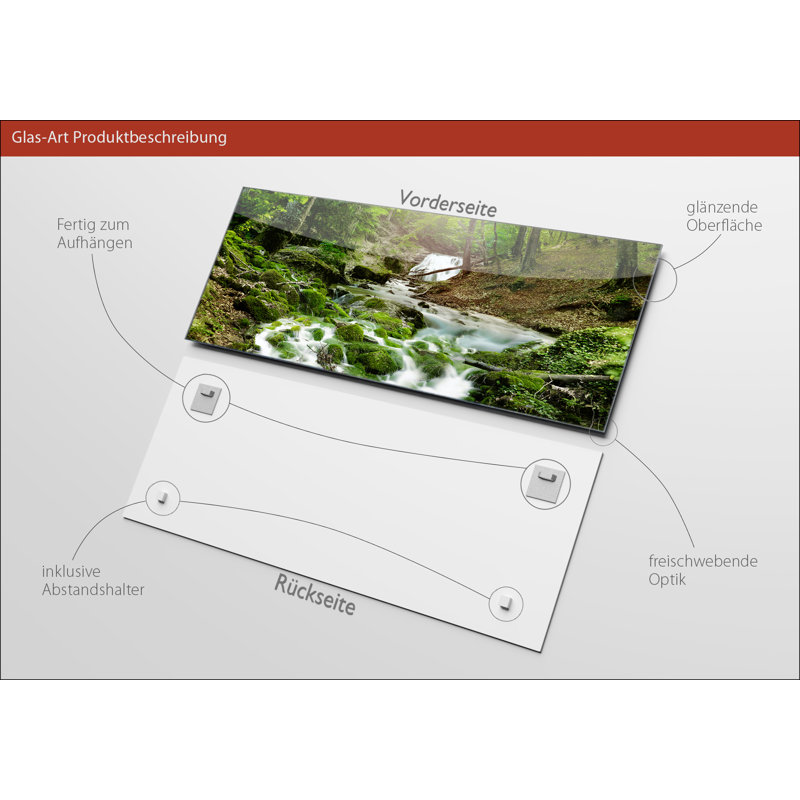 No Frame Print on Glass, 50 cm H x 125 cm W x 1.4cm D