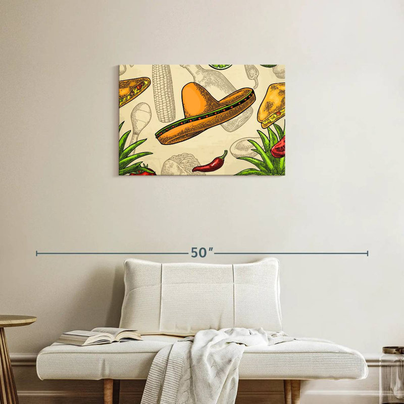 Yarlin Mexican Food Pattern, 20" H x 30" W