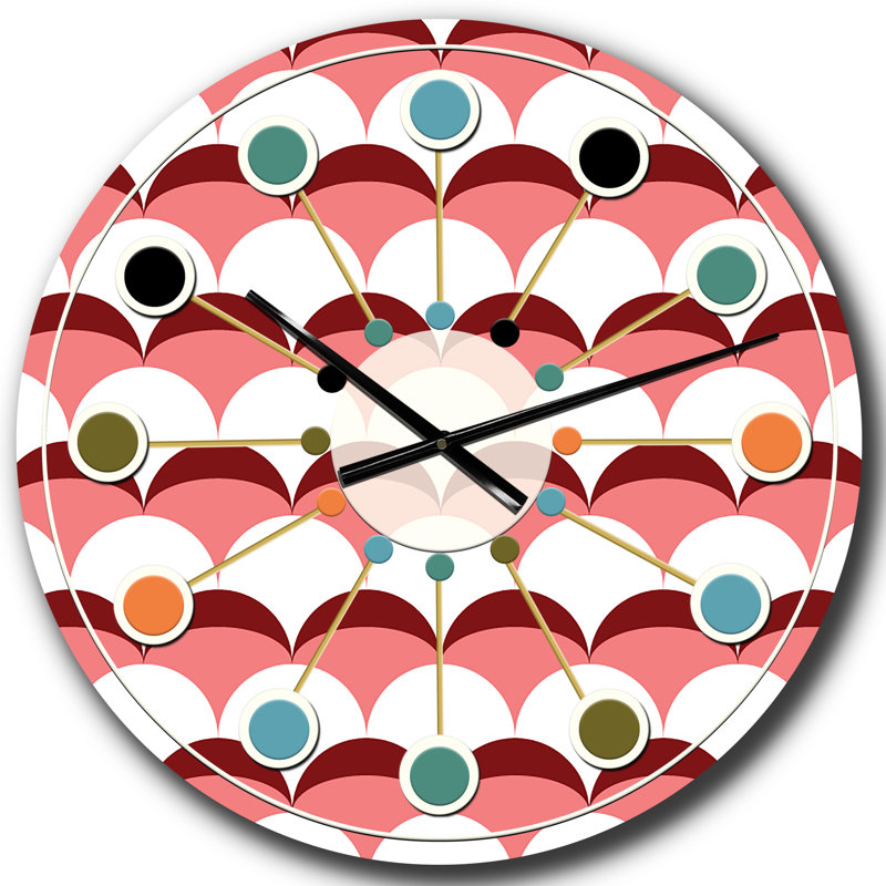 Horloge murale géométrique rétro V - Mid-Century, Grand