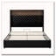 Cadre de lit doux en velours capitonné avec port USB et veilleuse, tête de lit haute 52 po avec rivets-737006512-737006519