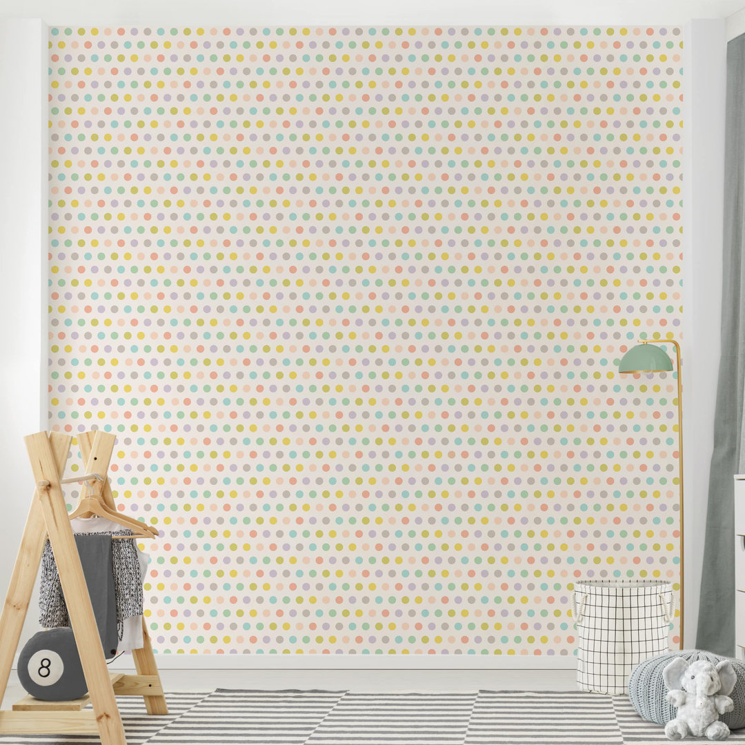 Strukturierte Tapete Pastel Dots 3,36 m x 336 cm