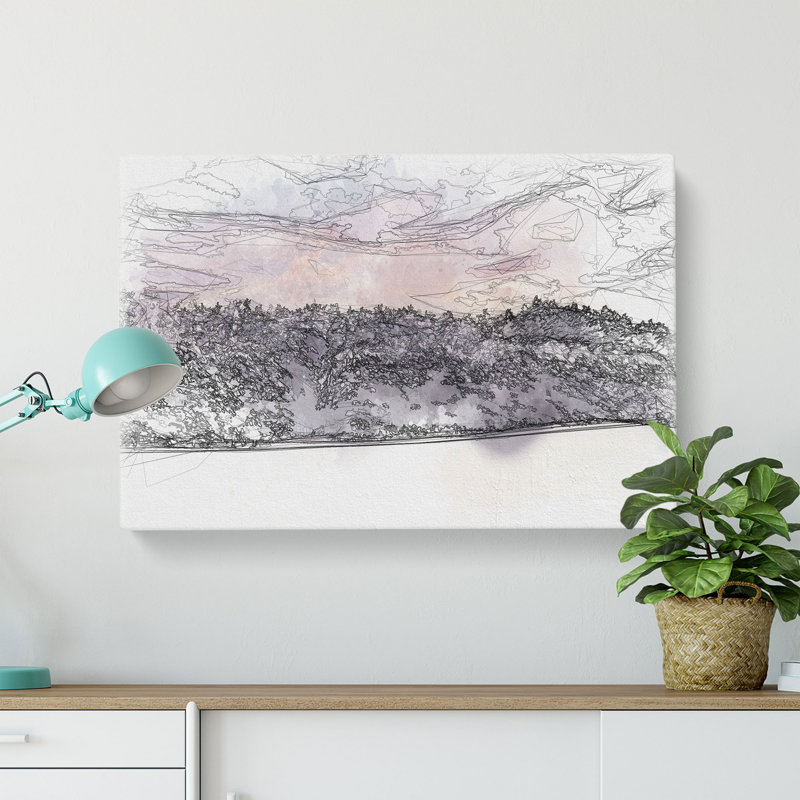 Purple Sky At Winter - Wrapped Canvas, 60cm H x 91cm W x 3cm D