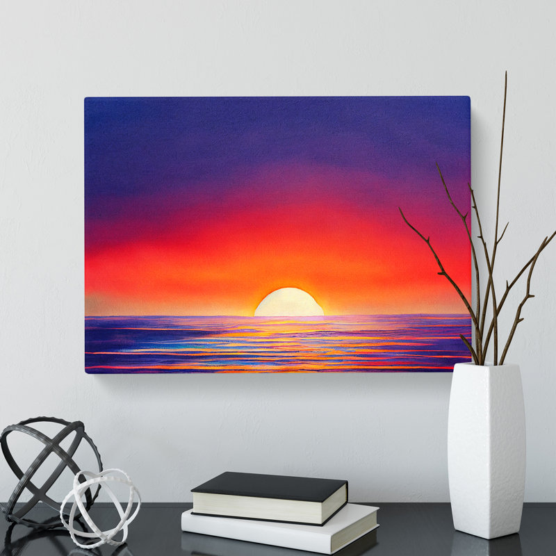 Harmonious Sunset Seascape - Wrapped Canvas, 35cm H x 50cm W x 3cm D