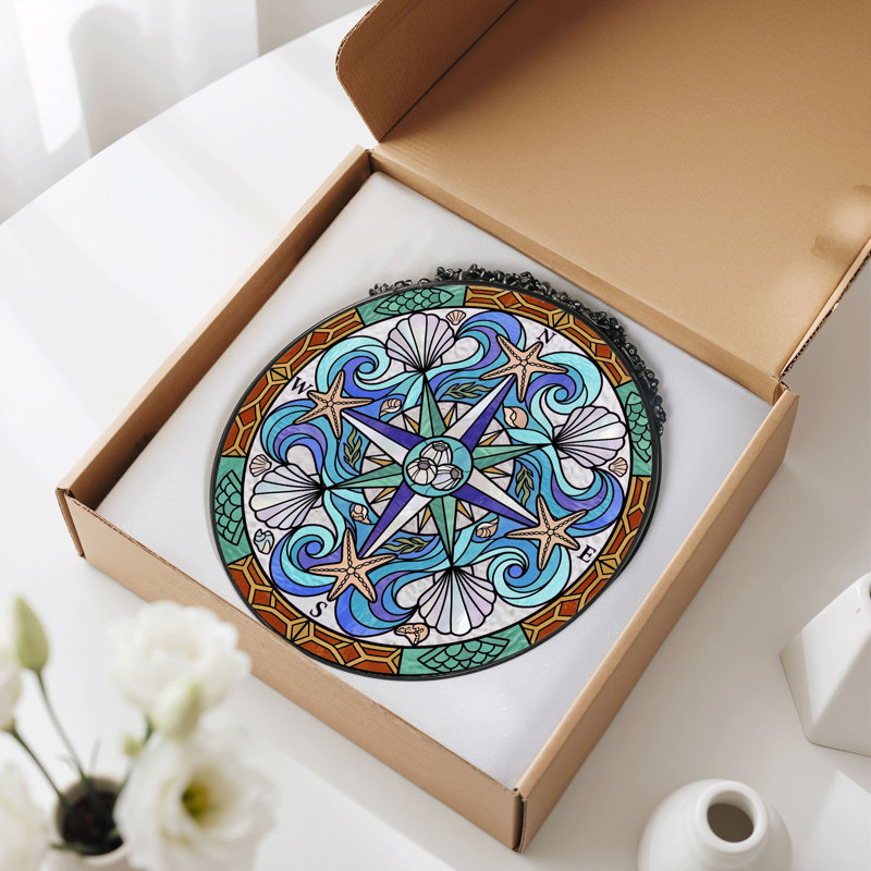 Vitrail Compass Rose, H 7,8 po