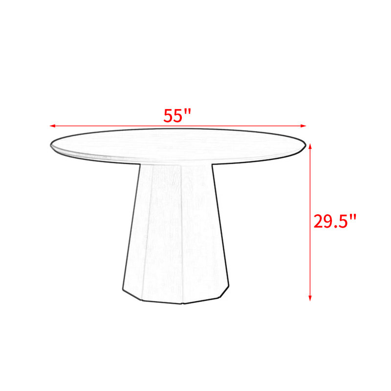 Table de salle à manger Canete, H 29,5 po x L 55 po x l 55 po