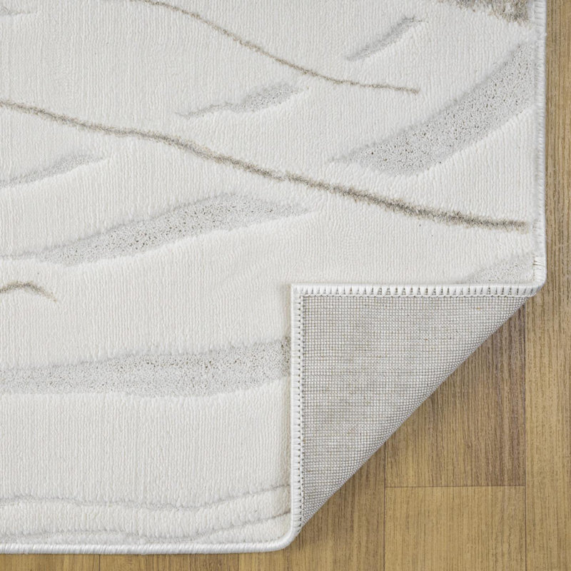 Modern Abstract Wave Area Rug, Rectangle 4'11" x 7'2"