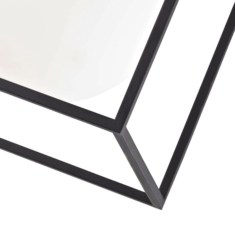 Plafonnier semi-encastré 1 lumière 14 po Aira, Nickel poli, H 9,5 po x l 9,5 po x p 9,5 po