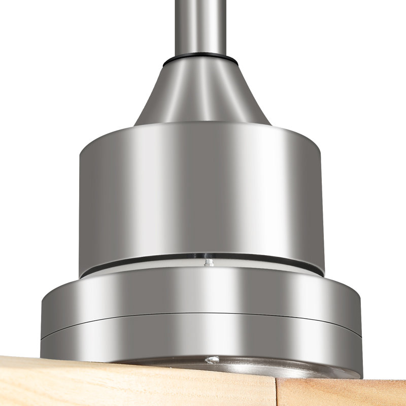Nicola 52'' 3 - Blade Modern Ceiling Fan with Remote Control and Light Kit, Nickel/Natural Wood
