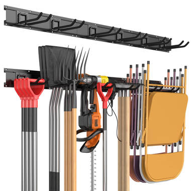 WFX Utility™ Painesville 4 Racks 5 Hooks Broom Holder Wall Mounted
