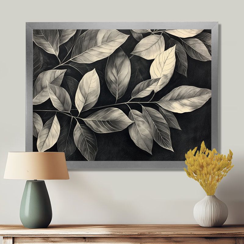 Jacion gris bruissant feuilles d'automne II - feuilles grand art mural, Reproduction encadrée d'une seule photo