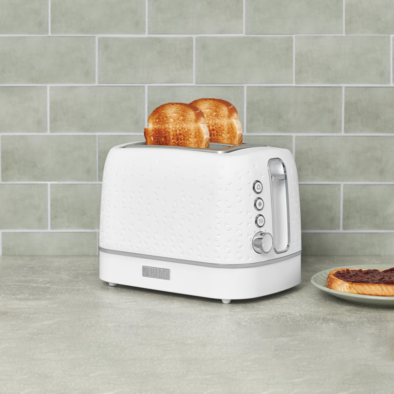HADEN Starbeck 2-Slice Toaster, White/Chrome