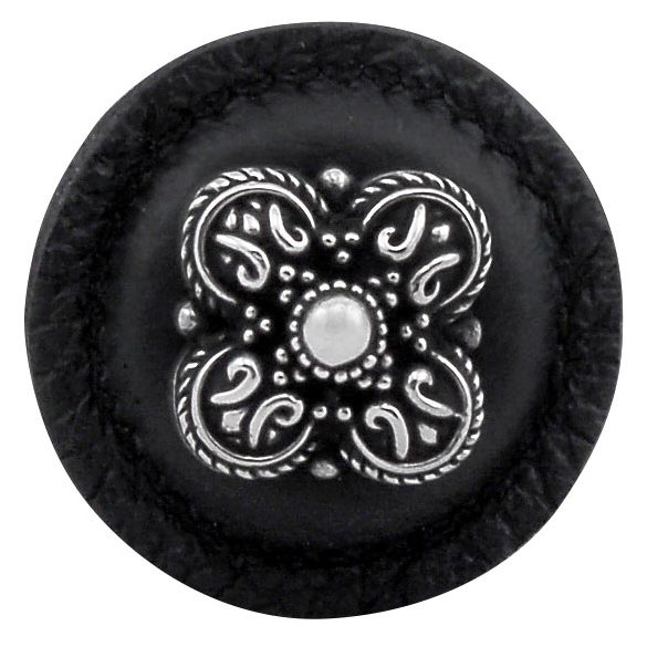 Napoli Mushroom Knob, Black, Antique Nickel