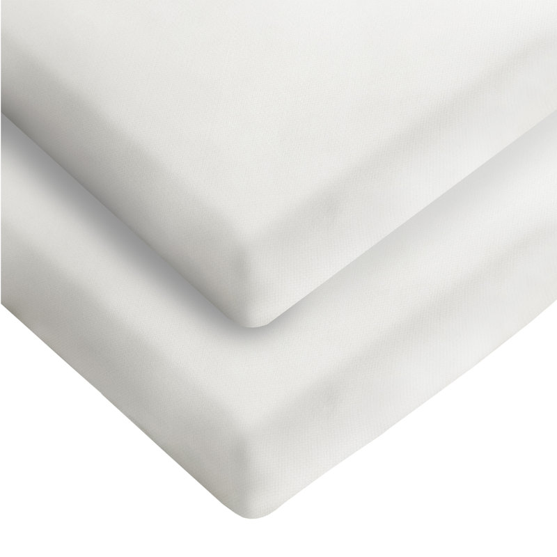 Safe Nights Fitted Sheets, Cot Bed, White