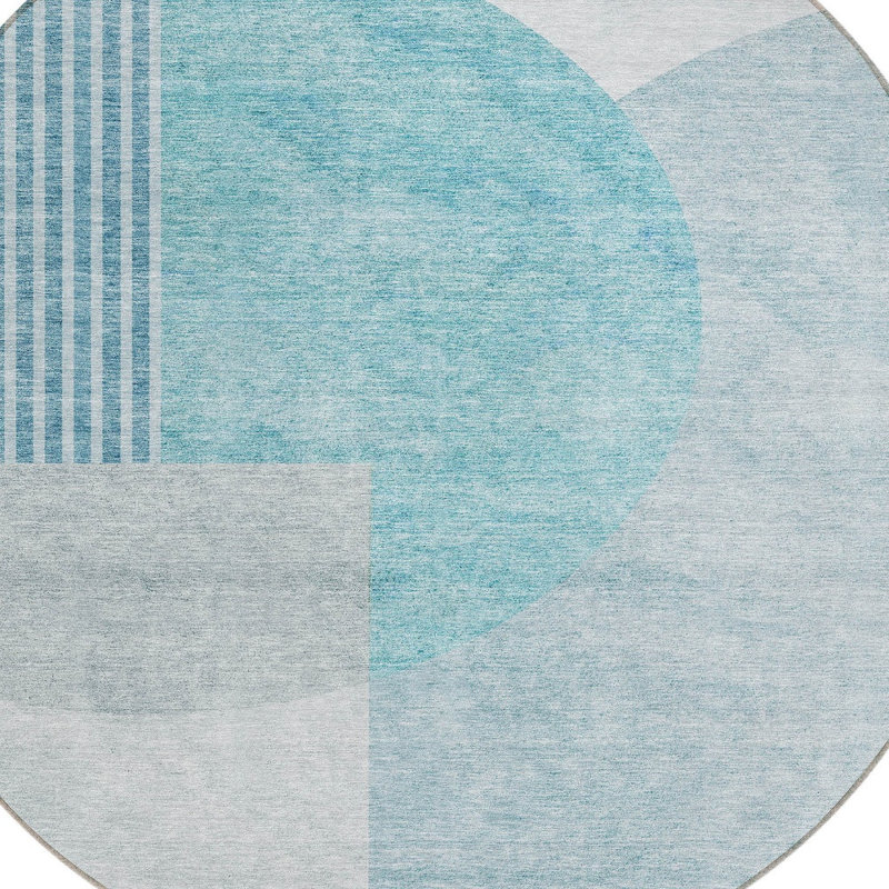 Tapis rond tissé à la machine HomeRoots
